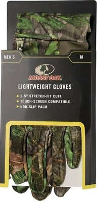 MOSSY OAK OBSESSION LIGHTWEIGHT MEN’S GLOVES Form Fit NonSlip Palm Medium New - Image 1 of 4