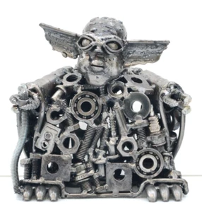 Yoda Star War recycled metal sculpture, Labor day gift for dad, Gift for son - Picture 1 of 12