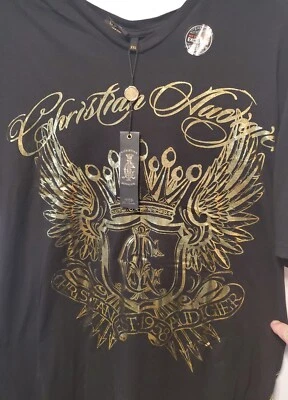 Christian Audigier Los Angeles 1958 Gráfico Calavera Dorada Para Hombre Talla XL NUEVO CON ETIQUETAS Foto 1 de 4