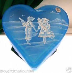 FENTON Heart BOX SKY BLUE Mary Gregory #52/1250 4202A6 * FREE USA SHIPPING - Picture 1 of 2