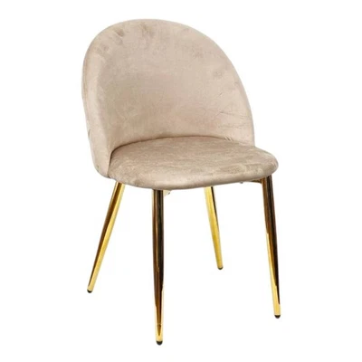 WS DESIGN Sedia Velvet in Velluto Tortora Gambe Oro