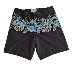 American Eagle Boardshorts Tropical Hawaii Badehose Schwarz Blau Herren Größe M - Bild 1 von 10