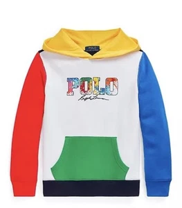 Polo Ralph Lauren Boys Size L Color-Blocked Logo Fleece Hoodie - Picture 1 of 5