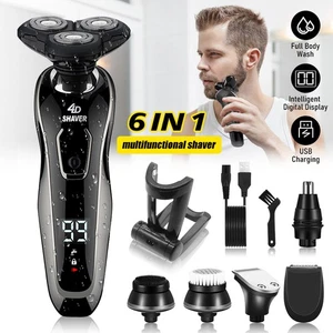 Afeitadora de barba eléctrica para hombre recortadora afeitadora recargable máquina de afeitar de cabello USB - Imagen 1 de 18