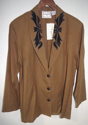 Chaqueta Blazer Q9 Nuevo Con Etiquetas Kashi Kimono Vintage L Negro Terciopelo Botones y Apliques Foto 1 de 4