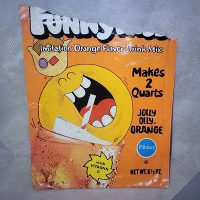Mezcla de bebida facial divertida vintage Pillsbury Jolly naranja 1977 Foto 1 de 2