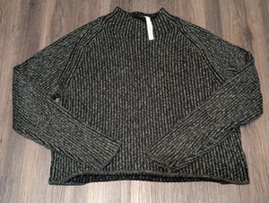 Lululemon Sweater Womens 12 Cotton Cashmere Blend Mock Neck Heavyweight Green - Picture 1 of 5