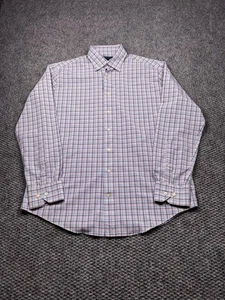 Peter Millar Crown Crafted Shirt Mens Large Blue Pink Plaid Button Long Sleeve - Picture 1 of 6