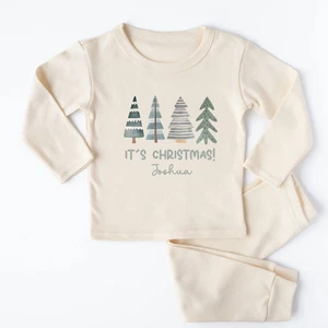 Personalised Green Trees It's Christmas Pyjamas - Picture 1 of 5