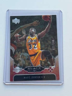 2004-05 Upper Deck Black Diamond Red Diamond /100 Magic Johnson #155 HOF - Image 1 of 4