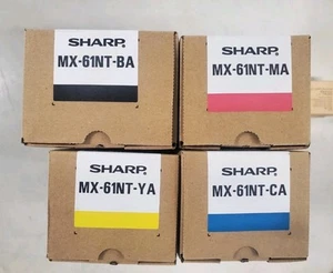 SHARP MX-61NT-BA, MX-61NT-CA, MX-61NT-MA, MX-61NT-YA Toner Set OEM Genuine New - Picture 1 of 3