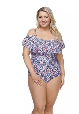 Traje de baño de una pieza Raisins Curve AQUARIUS RISE talla grande Tortuga 16W Foto 1 de 4
