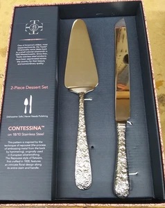 Towle Contessina Cake Set – New Open Box, Knife Slightly Bent (See Photos) - Picture 1 of 10