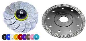5" DIAMOND POLISHING PAD 24+4 SUPER THIN BLADE GRANITE MARBLE CERAMIC STONE CUT - Foto 1 di 9