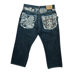 Kanji Premium Jeans bestickter Rückenaufnäher Gr. 36x34 (eigentlich 35x28) Y2K - Bild 1 von 10