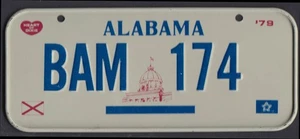 Targa bicicletta metallo miniatura post cereali Alabama 1979 BAM-174 - Foto 1 di 1