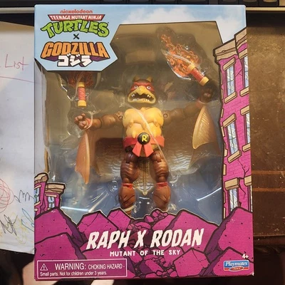 Figura Tortugas Ninja Adolescentes Mutantes Playmates TMNT X Godzilla Raphael Raph Rodan Foto 1 de 2