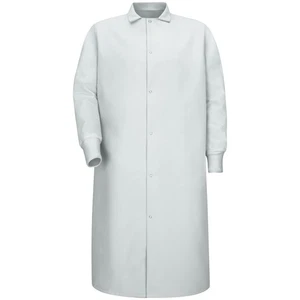 Red Kap Gripper-Front Spun Polyester Pocketless Butcher Coat with Knit Cuffs - Picture 1 of 9