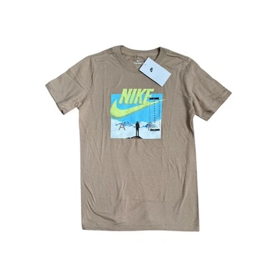 Nike Kids Graphic T-Shirt Tan Hiking Outdoors Beige Tan Boys Size M NWT - Image 1 of 4