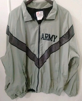 JWOD Skilcraft Nylon Fitness Army Zip Jacket Windbreaker Vented Large- Reg Gray - Image 1 of 4