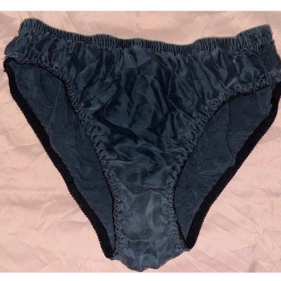 Bragas de bikini de corte alto 100 % seda verde azulado de colección para mujer, medianas Foto 1 de 3