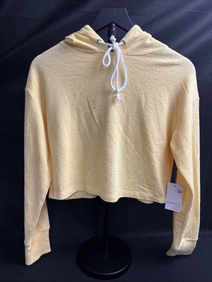 SO Lounge Life Crop Hoodie Women’s Small Yellow Aruba Sun Terry Towel - Image 1 of 4