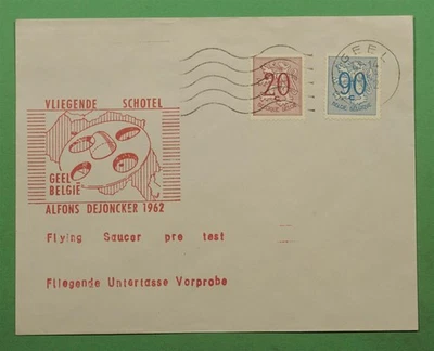 DR WHO 1962 BELGIUM SPACE ROCKET MAIL #20C1 FLYING SAUCER w13324 - Image 1 of 2