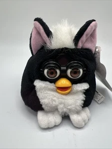 Tiger Furby Plush Model 70-703 Black White Belly And Hair Brown Eyes - Picture 1 of 8