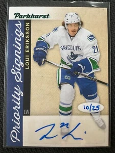 Loui Eriksson 2016-17 UD Parkhurst Priority Signings Auto Card #10/25 - Picture 1 of 1