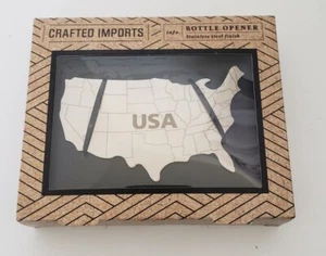 Walgreens Crafted Imports USA Karte Edelstahl Flaschenöffner, Neu - Bild 1 von 5