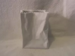 Do Not Litter Paper Bag Vase White Matt by Rosenthal Vintage German #W/O - Picture 1 of 10