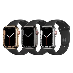 Apple Watch Series 7 Stainless 41mm 45mm All Colours All Band Colours Very Good - Picture 1 of 7