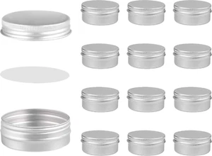 12 Pezzi Vasetti Alluminio 50Ml Contenitori Creme Da Viaggio Rotondi Vasetto Vuo - Foto 1 di 12