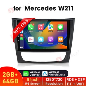 Radio estéreo para automóvil Carplay 2+64 GB para Mercedes Benz W211 E320 E350 E500 Android 13 - Imagen 1 de 17