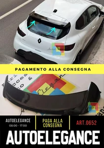0652 💥RENAULT CLIO MK4 4 12-18 SPOILER TETTO LOOK SPORTIVO ABS NERO LUCIDO💥 - Imagen 1 de 6