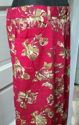 SAG HARBOR 运动红色花卉长裙 M — 第 1/4 张图片