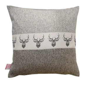 Hochwertige Kissenhülle Alpin Hirsch braun exklusives Landhaus-Design 40x40cm - Bild 1 von 5