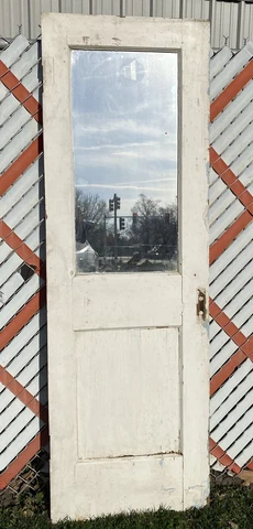 c1900 Victorian Era Pantry Cellar Door Mirror 71.25” x 23.5” x 1.5" Shabby Chic Cover