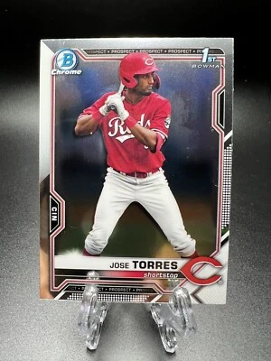 2021 Bowman Draft Chrome Jose Torres 1st Bowman #BDC-125 Cincinnati Reds  - Image 1 of 2