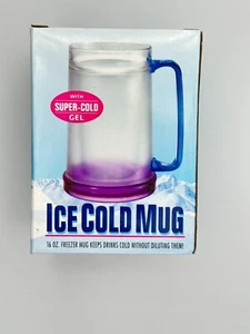 Seville Classics Eiskalter Becher mit superkaltem Gel - lila Boden/blauer Henkel. - Bild 1 von 2