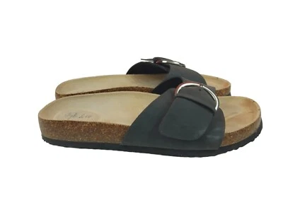 Style&Co Women Flat Open Toe Buckled Sandal Black Nubuck 7M (lot 659) - Image 1 of 4