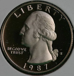 1987 S CLAD Proof Washington Quarter 25c Coin - Picture 1 of 2