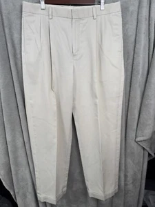 Pantalón al Tobillo Informal L.L.Bean Para Hombre 35 Marfil Algodón Pierna Recta Bolsillo Calce Clásico - Imagen 1 de 8