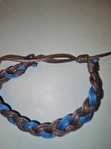 Rastaclat Adjustable Draw String Bracelet Blue on Gray Multicolor New  - Picture 1 of 4