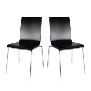 4x Wood Dining Chairs Black Basic Bistro, Cafe Bar Chair Furniture Seat Bolero - Picture 1 of 5