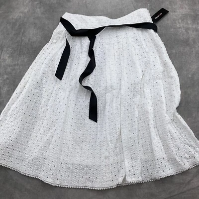 Falda Style & Co Mujer Talla 6 Blanca Ojales Algodón Completamente Forrada Campesina Causal Nueva con Etiquetas Foto 1 de 4