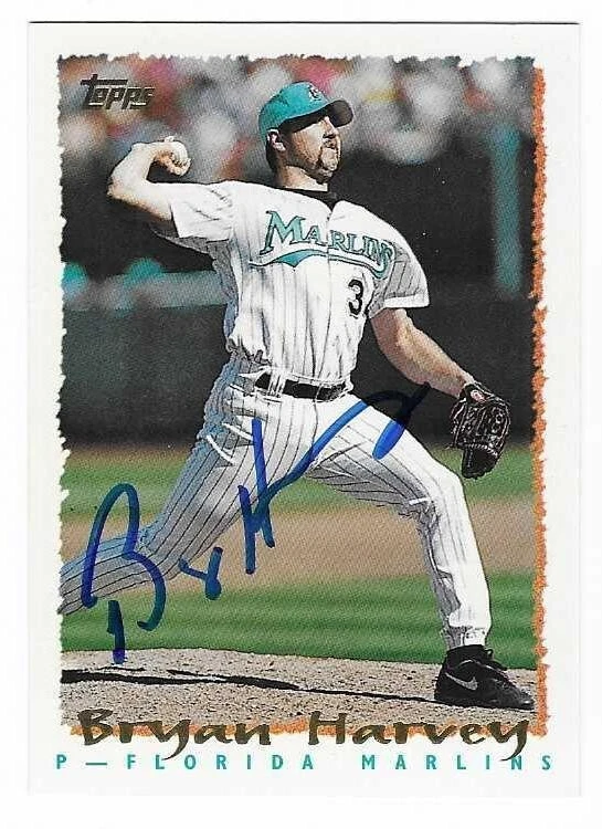 BRYAN HARVEY 1995 TOPPS AUTOGRAPHED SIGNED # 311 FLORIDA MARLINS - Image 1 of 1