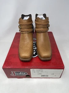 Justin Winona Damen Stiefeletten hellbraun Leder Cowboy Western Größe 6 B neu im Karton - Bild 1 von 7