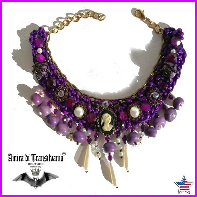 Gargantilla Victoriana Collar Antiguo Vintage Camafeo Medallón Joyería Antigua Foto 1 de 4