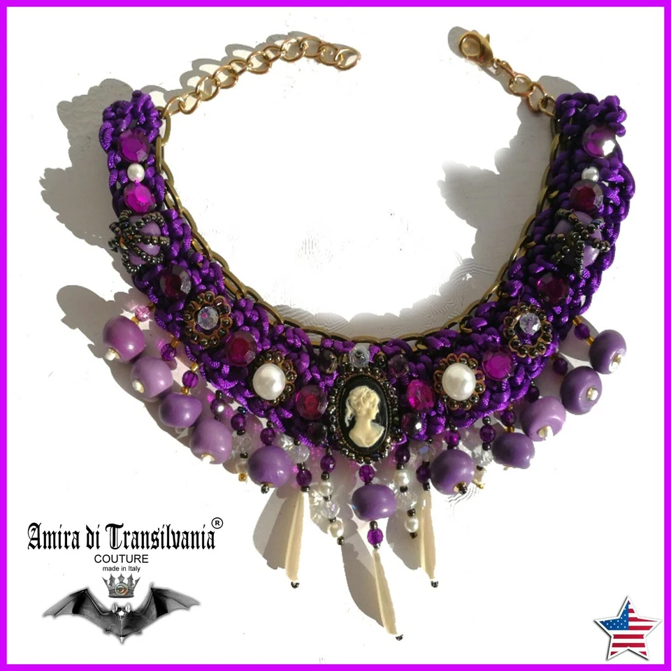 victorian choker collier antique necklace vintage cameo medalion antique jewelry - Image 1 of 4